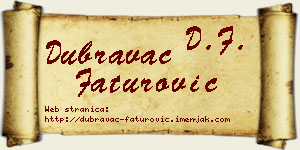 Dubravac Faturović vizit kartica